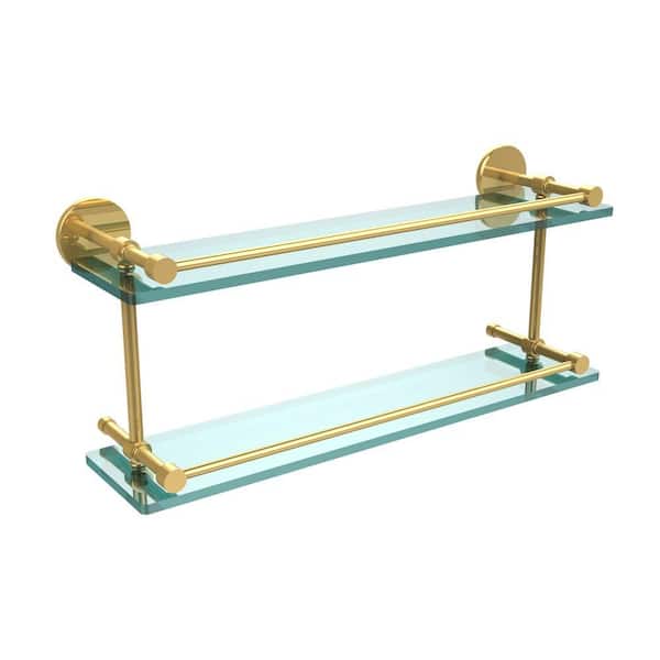 Luxury Bathroom Shelves Brass Shelves for bathroom Tempered Glass