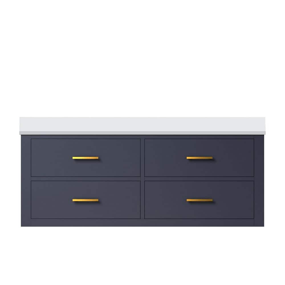 Sherman 48 in W x 22 in D Blue Double Bath Vanity with White Quartz Top price history on PriceWatchPro