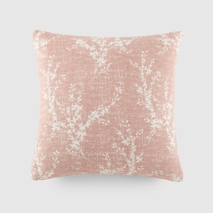 Elegant Patterns Cotton 20 in. x 20 in. Decor Throw Pillow in Willow Rose