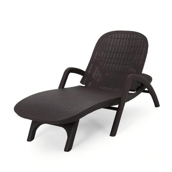 Clihome 76.5 in. Wicker Outdoor Adjustable Backrest Chaise Lounge