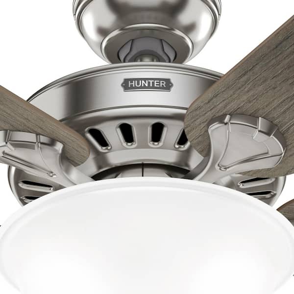 Hunter - Pro's Best 52 in. Indoor Brushed Nickel Ceiling Fan with Light Kit Included