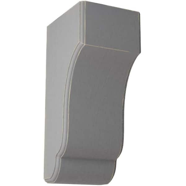 Ekena Millwork 5-3/4 in. x 14 in. x 7 in. Pebble Grey Capistrano Mission Wood Vintage Decor Corbel
