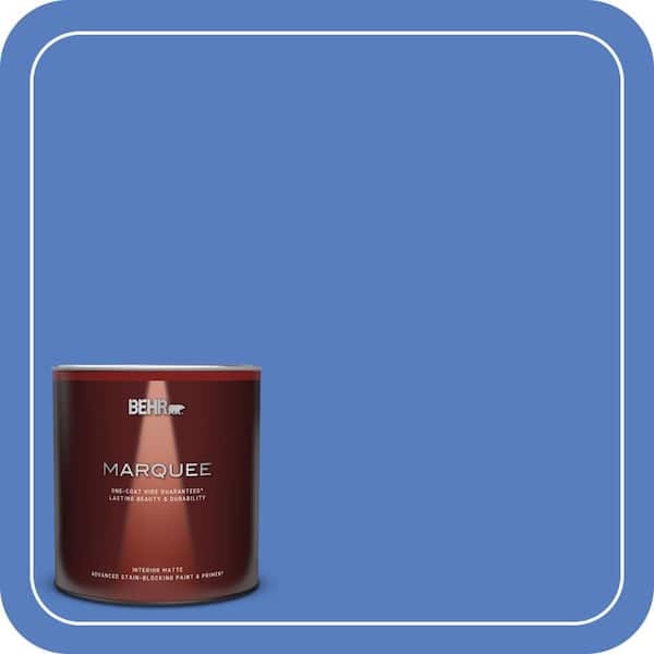 BEHR MARQUEE 1 Qt. #MQ4-25 Blue Iolite One-Coat Hide Matte Interior Paint & Primer