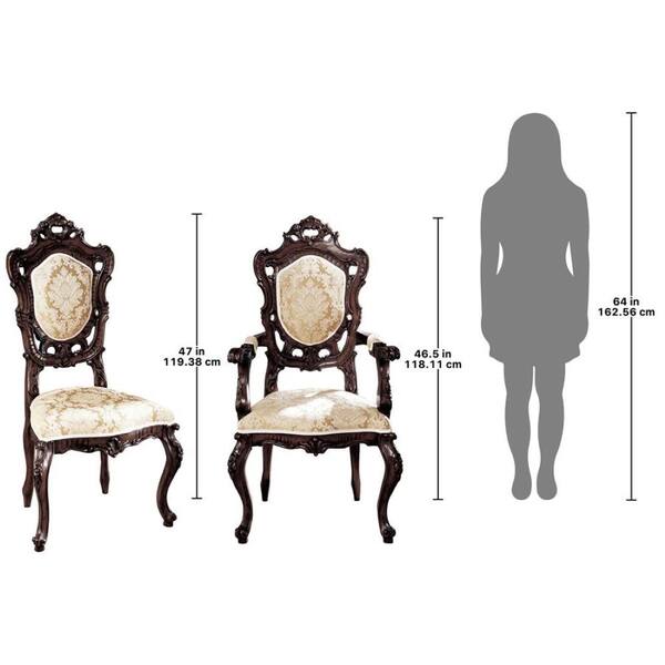 Design Toscano Toulon French Rococo Walnut Mahogany Arm Chair AF1560 - The  Home Depot