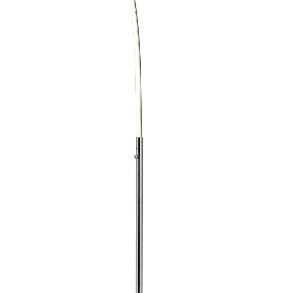 Arc 64" Chrome Finish White LED Floor Lamp with Touch Sensor