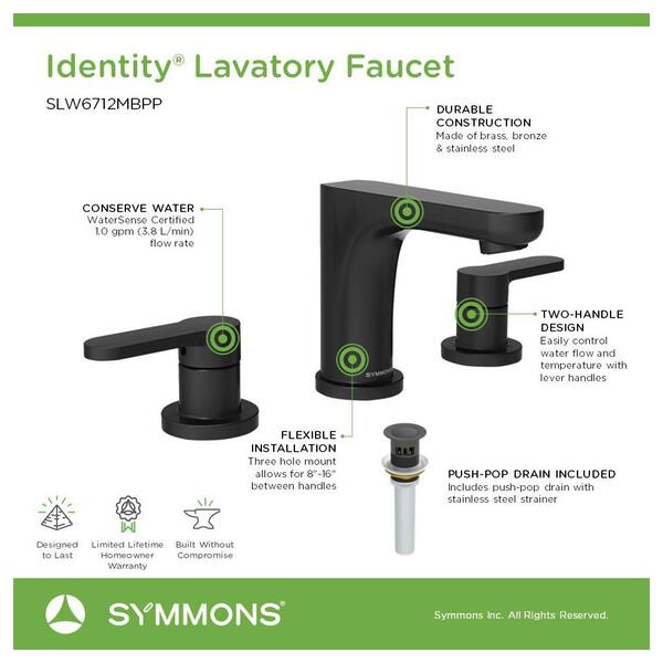 Symmons Identity 8 in. Widespread 2-Handle Bathroom Faucet with