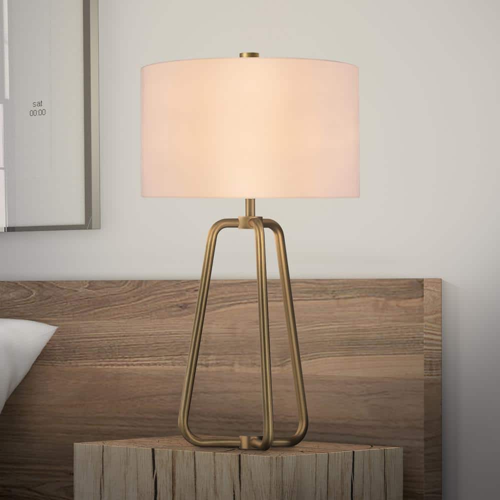Marduk 25.5" White Linen Shade Tripod Table Lamp