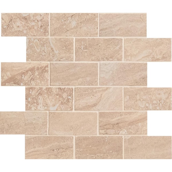 MSI Take Home Tile Sample - Aria Oro 4 in. x 4 in. Polished Porcelain Mosaic Tile