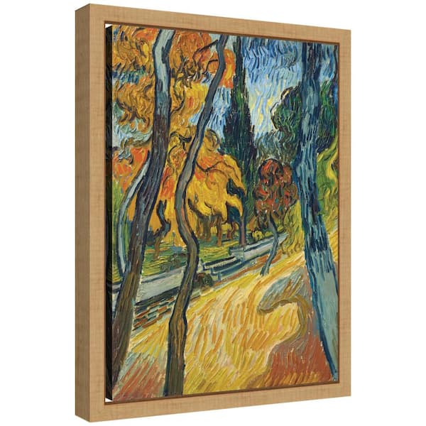 Sylvie "Garden of Asylum Van Gogh" by Nostalgia Prints Landscape Framed Canvas Art Print 13 in. x 10 in.