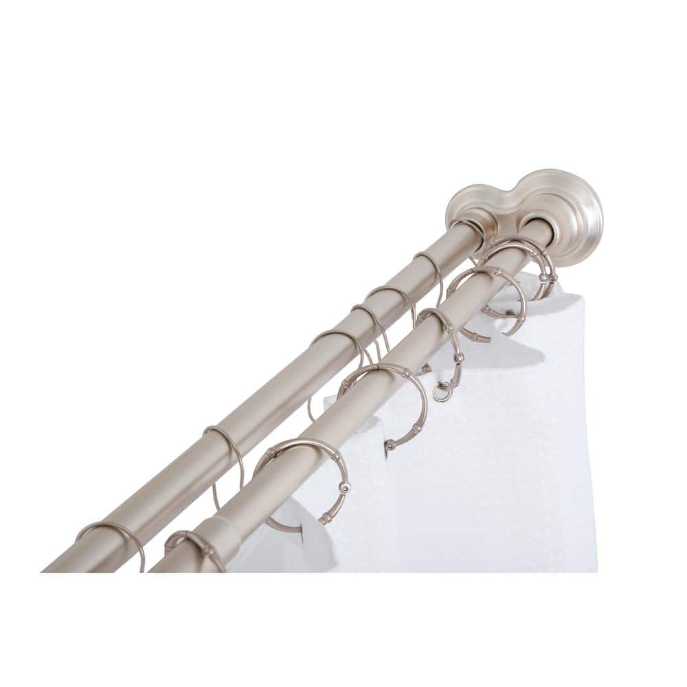 72'' Rustproof Aluminum Tension Shower Curtain Rod with Rubber End Caps
