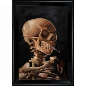 Skull of Skeleton with Cigarette by Vincent Van Gogh Black Matte Framed Abstract Oil Painting Art Print 31 in. x 43 in.