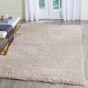 Ultimate Shag Sand/Ivory 5 ft. x 8 ft. Solid Area Rug