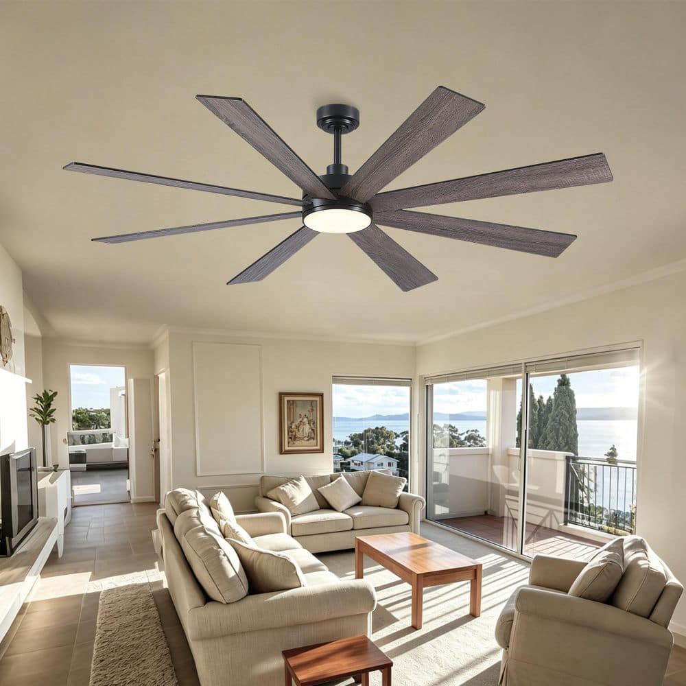 72 in. Indoor/Outdoor Industrial Commercial Large Black Ceiling Fans with Dimmable LED Lights and Remote/APP price history on PriceWatchPro