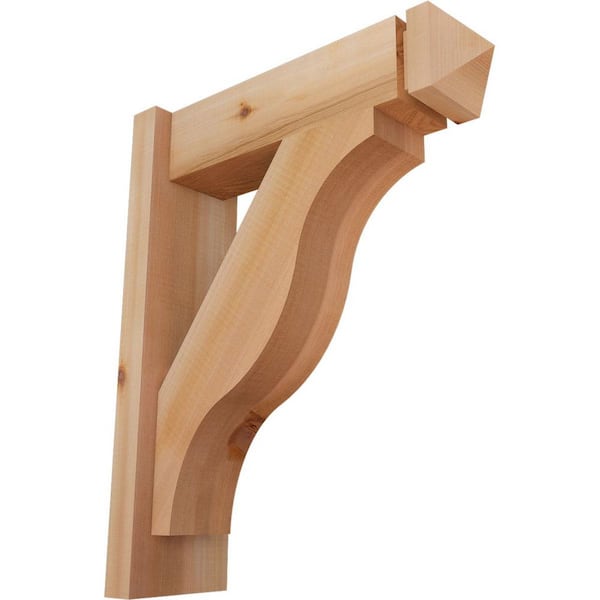 Ekena Millwork 6 in. x 22 in. x 18 in. Western Red Cedar Fuston Arts and Crafts Smooth Outlooker
