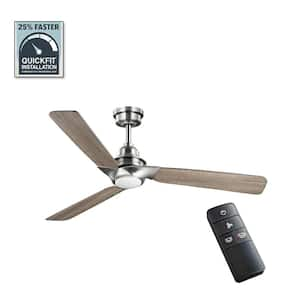 Ester 54 in. White Color Changing Integrated LED Indoor/Outdoor Brushed Nickel Ceiling Fan with Light Kit and Remote