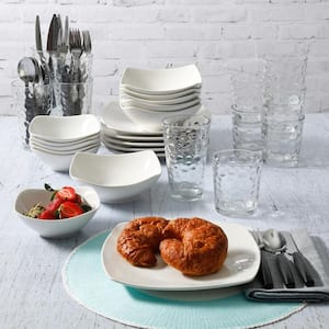 48-Piece Casual White Ceramic Dinnerware Set (Service for 6)