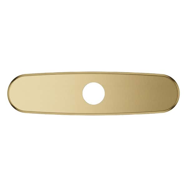 10 in. Brass Metal Escutcheon in Brushed Gold