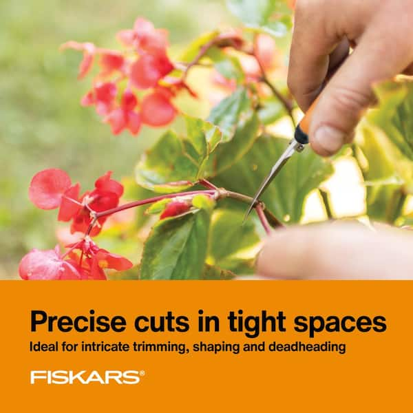 Fiskars Micro-Tip Pruning Shears with Titanium Coated Stainless Steel  Blades and Softgrip Handle 399242-1003 - The Home Depot