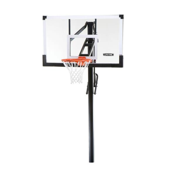 Lifetime 54 in. Tempered Glass Power Lift In-Ground Basketball System