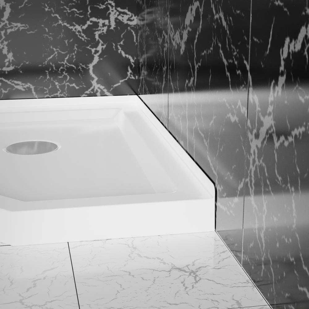 White 36"x36" Neo-Angle Corner Drain Shower Base
