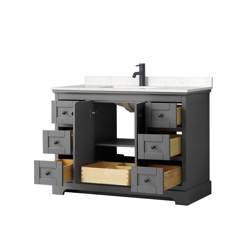 Avery 48" Dark Gray Freestanding Vanity with Marble Top