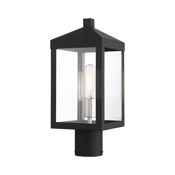 AVIANCE LIGHTING Creekview 15 in. 1-Light Black Cast Brass Hardwired Outdoor Rust Resistant Post Light with No Bulbs Included