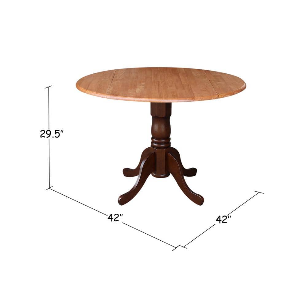 Cottage Charm Espresso Extendable Round Wood Dining Table