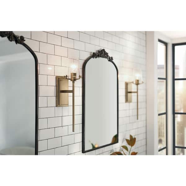 Alton 1-Light Champagne Bronze Bathroom Indoor Wall Sconce Light with Clear Seeded Glass Shade