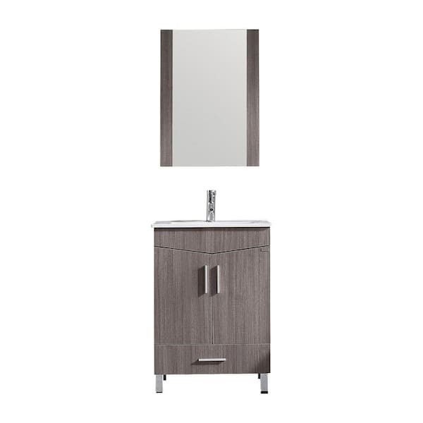 taholi 24 in. W x 18.1 in. D x 33.5 in. H Bath Vanity Cabinet without Top in White with Mirror
