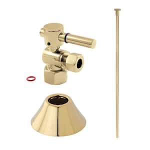 Trimscape Lever Toilet Trim Kit with Supply Line and Flange in Polished Brass