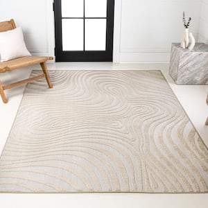 JONATHAN Y Maribo High-Low Abstract Groovy Striped Light Blue/Ivory 2 ...