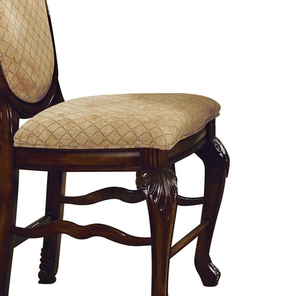 Espresso Faux Leather Upholstered Side Chair with Wood Frame
