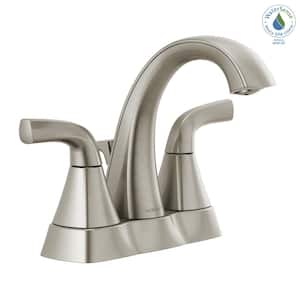 Parkwood 4 in. Centerset 2-Handle High-Arc Spout Bathroom Faucet with Pop-Up Assembly in Brushed Nickel