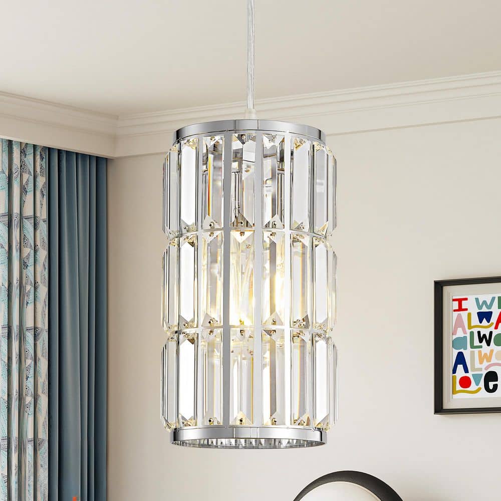 Luxury 1-Light Chrome Crystal Pendant Light Shape Chandelier Dimmable and Height Adjustable price history on PriceWatchPro