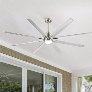 Atalanta 72 in. Smart Indoor Silver Ceiling Fan with Dimmable Integrated LED and App Remote Control