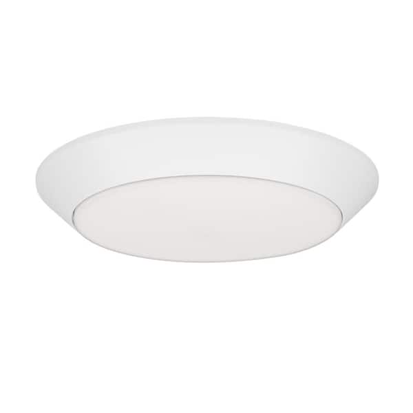 11.5 in. Twist Lift Round LED Flush Mount with Night Light and Extra Black Trim 1800 Lumens Adjustable CCT