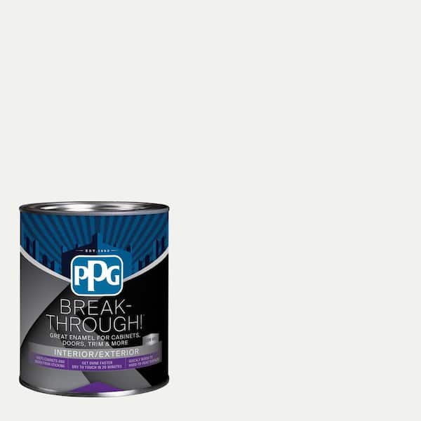 Break-Through! 1 qt. PPG1001-1 Delicate White Semi-Gloss Door, Trim & Cabinet Paint