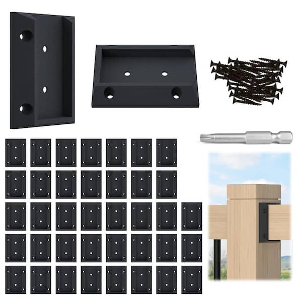 Afoxsos Deck Railing Brackets Connectors Rail Support Kit with 246pcs Screws in Black