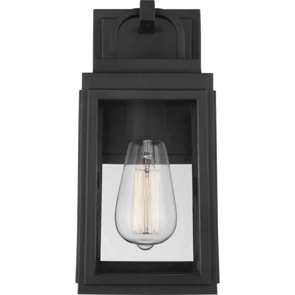 Grandbury Black Bronze Outdoor Wall Lantern with Clear Glass
