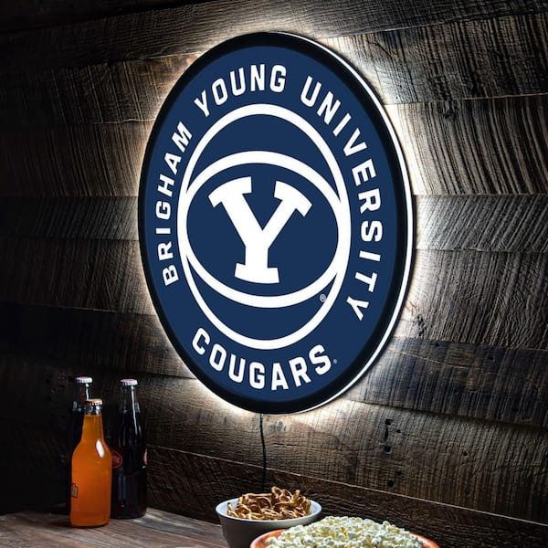 Evergreen Brigham Young Univercity Round 23 in. Plug-in LED Lighted Sign