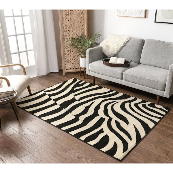 1 Pcs Zebra Geometric Printed Carpets For Living Room Non-slip Area Rugs for Bat 