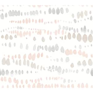 Pink and Grey Dewdrops Matte Non-Pasted Paper Wallpaper