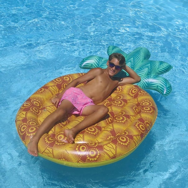 Swimline Giant Inflatable Unique Print Tropical Pineapple Pool Float 90649