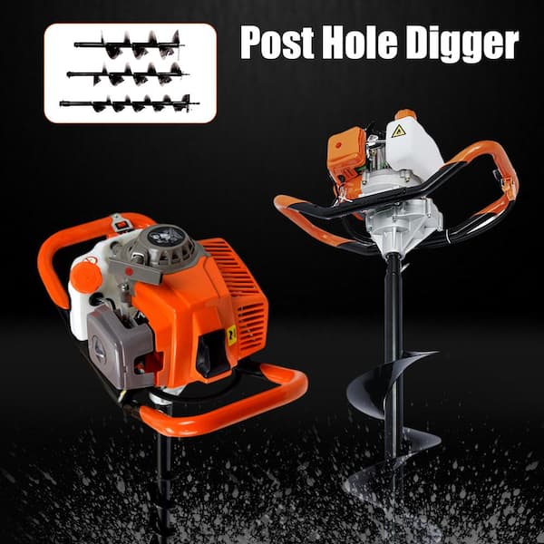 52cc Gas Powered Post Hole Digger 2 Stroke Earth Auger with 20