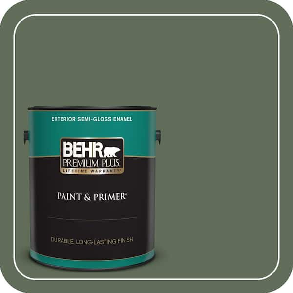 BEHR PREMIUM PLUS 1 gal. #PPU11-01 Royal Orchard Semi-Gloss Enamel Exterior Paint & Primer