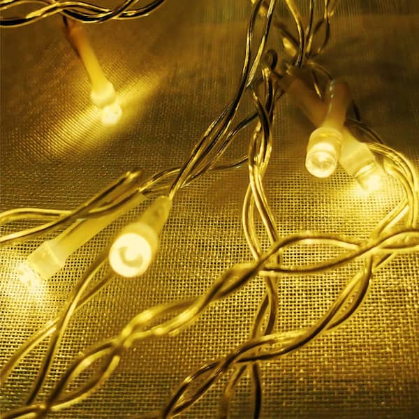 Sonicgrace 180-Light 10 ft. Outdoor Plug-in Integrated LED Yellow Mini  Icicle Fairy String -Light IL180 - The Home Depot