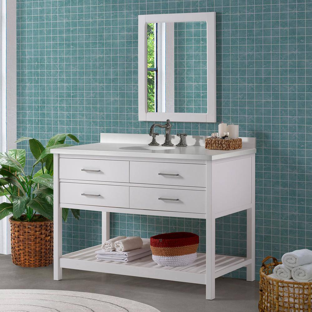 Harrison 48" White Pine Freestanding Vanity Cabinet