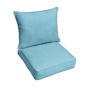 23.5 in. x 23 in. Deep Seating Indoor/Outdoor Pillow and Cushion Set in Sunbrella Cast Horizon