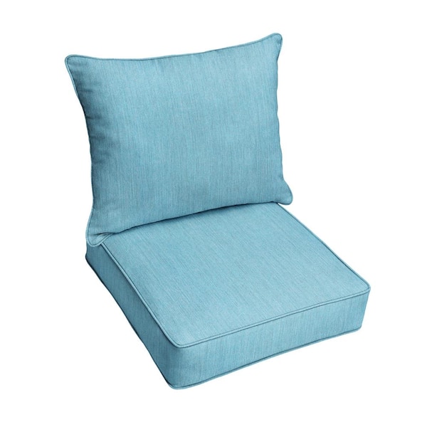 SORRA HOME 30 in. x 27 in. Deep Seating Indoor/Outdoor Pillow and Cushion Set in Sunbrella Cast Horizon