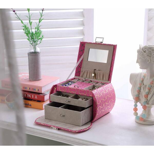 pink travel jewelry case
